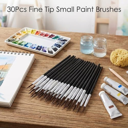 30Pcs Fine Paint Brushes #000 Fine Line Brushes Set
