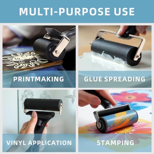 Falling in Art 2 Inches Rubber Roller Brayer for Crafting - size: 1 Count (Pack of 1), style: 2 inch L
