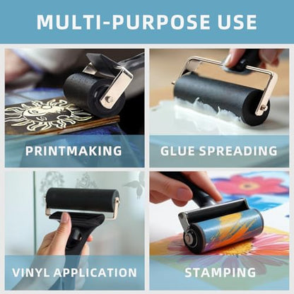 Falling in Art 2 Inches Rubber Roller Brayer for Crafting - size: 1 Count (Pack of 1), style: 2 inch L