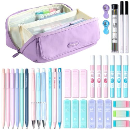 Four Candies 36PCS Mechanical Pencil Set with 624 Refills (Light Purple) - color: Light Purple