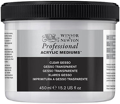 Winsor & Newton Professional Acrylic Medium, Clear Gesso, 450ml - color: Clear Gesso, style: 450ml (15.2-oz)