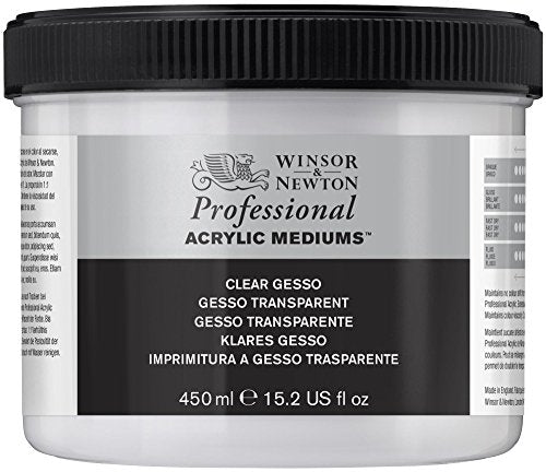 Winsor & Newton Professional Acrylic Medium, Clear Gesso, 450ml - color: Clear Gesso, style: 450ml (15.2-oz)