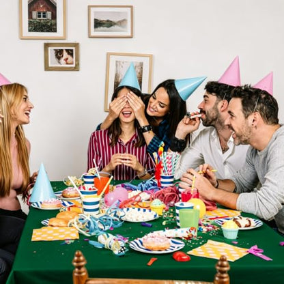 54IN X 600FT Plastic Table Cover Roll with Cutter Box, Cut to Size Plastic Table Cloths for Parties, Birthday, (Green, 54"x7680"(Rectangular)) - color: Green, size: 7680" x 54" (Rectangular)