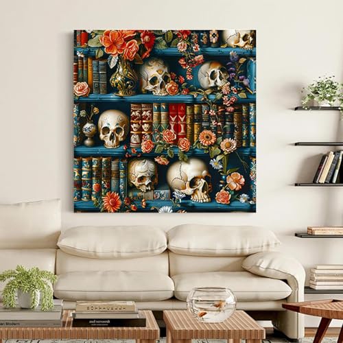 Diamond Art Kits for Adults,Skull book Diamond Painting Kits 14x14in | Diamond Painting Kit - Sparkling Full Drill Design Perfect for Home Decor, Holiday Gifting, And Relaxing Crafting 14x14inch - color: DP01833