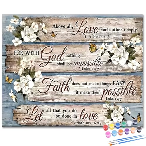 Christian Paint by Number for Adults, Paint by Numbers Kit for Adults 16x20 - color: Christian