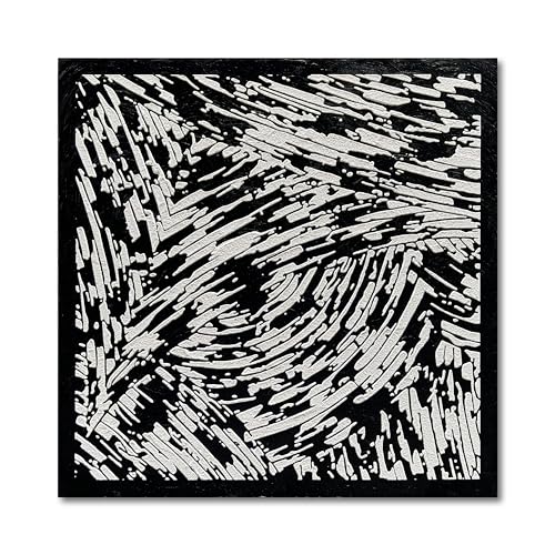 Art 24x24 inches Hand-Drawn Black and White Abstract Three-Dimensional Texture Art Oil Painting in Modern Minimalist Style. Suitable for Wall Decoration in Home Offices - color: Yi129