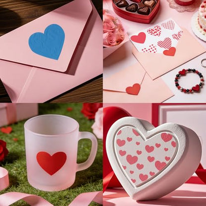 12 PCS Love Heart Stencils for Painting - Different Size Love red Heart Reusable Valentine's Painting Templates on Wood, Glass, Fabric, Window Door Decor DIY Decoration - style: 12 PCS Heart