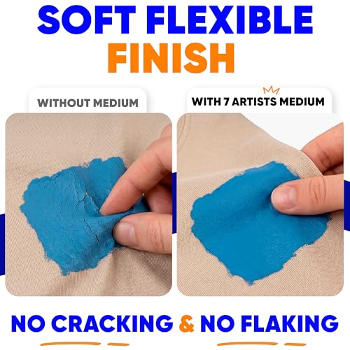 Fabric Medium for Acrylic Paint 8.45 fl oz – Turn Acrylics Into Washable Fabric Paint | Soft Flexible Matte Finish, No Cracking | Textile Medium for T-Shirts, Denim, Shoes & Tote Bags - color: Fabric Medium 8.45 fl. oz