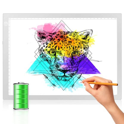 Rechargeable Tracing Light Box, LED Drawing Board for Kids Birthday Gift - color: SILVER, size: 10" x 15"