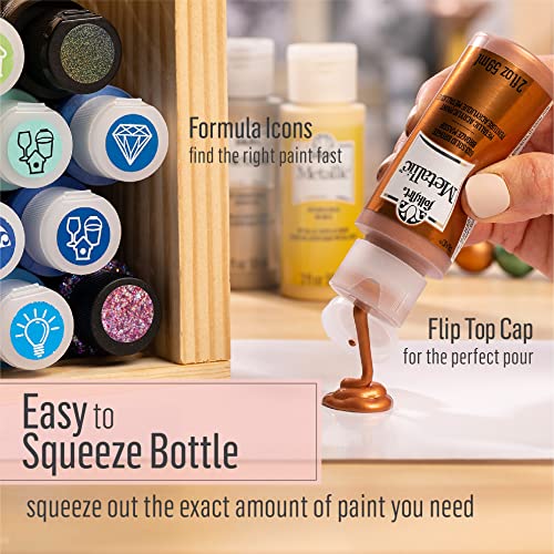 FolkArt Metallic Acrylic Craft Paint, Radiant Copper 2 fl oz Premium Metallic Finish Paint, Perfect For Easy To Apply DIY Arts And Crafts, 36270 - color: Radiant Copper, size: 2 Fl Oz (Pack of 1)