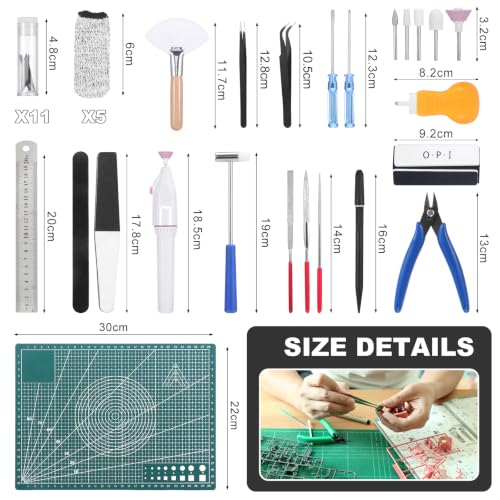 Fippy 29PCS Gundam Model Tools Kit, Model Basic Tools Kit, Hobby Building Tools Kit for Gundam Basic Models Assembling, Building and Repairing - style: Set B
