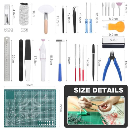 Fippy 29PCS Gundam Model Tools Kit, Model Basic Tools Kit, Hobby Building Tools Kit for Gundam Basic Models Assembling, Building and Repairing - style: Set B