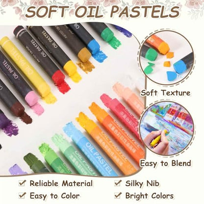 MECCANIXITY Soft Oil Pastels, Oil Pastel Crayons Vibrant Color Blendable Art Supplies for Painting Drawing Blending Painting Artists Beginners Professional(Light Purple, Pack of 16) - color: Light Purple