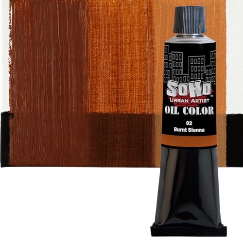 Soho Urban Artist Oil Paint - 2 Pack, Burnt Sienna 2 Pack - 170 ml Tube - Best Valued Oil Colors for Painting with Excellent Pigment Load - color: Burnt Sienna