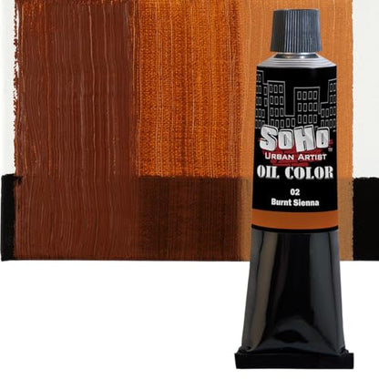 Soho Urban Artist Oil Paint - 2 Pack, Burnt Sienna 2 Pack - 170 ml Tube - Best Valued Oil Colors for Painting with Excellent Pigment Load - color: Burnt Sienna