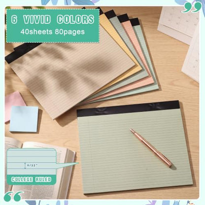 Lincia 6 Pcs Legal Pads Landscape Notebook, Earth Colors - color: Earth Colors
