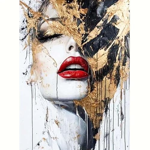 GEMOUJ Paint by Numbers Kit for Adults Beginner,Abstract Female Easy Adult Paint by Number Kits on Canvas,DIY Painting for Beginners Art by Numbers,Home Wall Decor 16 x 20 inch - color: GM19