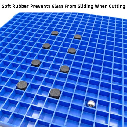 Stained Glass Cutting Mat, Solid Bottom Plastic Grid, Blue, 2 Pack - size: 12" x 12" - 2 Pack