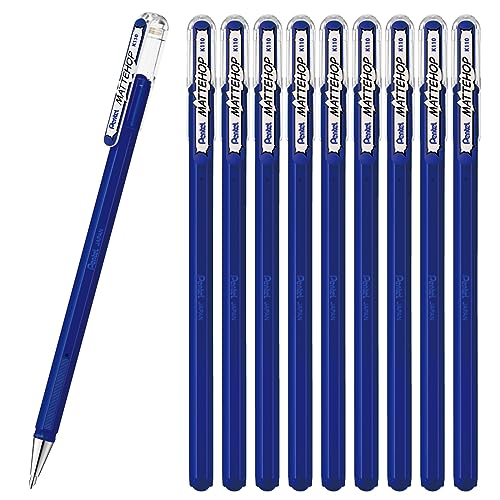 Pentel Color Ballpoint Pen, Matte Hop, Blue, 10 Count K110-VC - color: blue