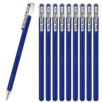 Pentel Color Ballpoint Pen, Matte Hop, Blue, 10 Count K110-VC - color: blue