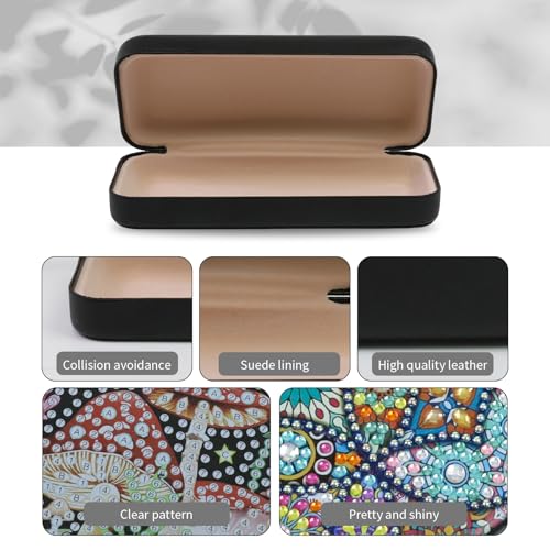FlyingMage 5D Diamond Art Painting Kit for Adults Beginner, Small DIY Diamond Dots Gem Art Painting Mosaic Kits, Cute Hard Shell Sunglasses Eyeglasses Glasses Case for Women Teen, Mandala Totem - color: Multicolor Totem