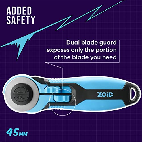 Zoid 45mm Rotary Cutter with Grip, Fabric Cutter Wheel, Rotary Cutter Blade, Mat Cutter, Craft Cutting Tool, Freehand Tool For Fabrics, Mats and Multiple Projects, Tbd - size: 45mm