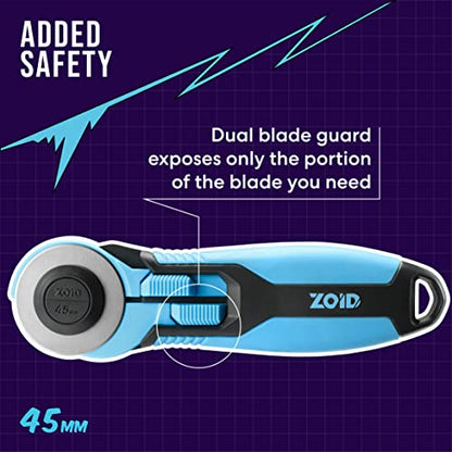 Zoid 45mm Rotary Cutter with Grip, Fabric Cutter Wheel, Rotary Cutter Blade, Mat Cutter, Craft Cutting Tool, Freehand Tool For Fabrics, Mats and Multiple Projects, Tbd - size: 45mm