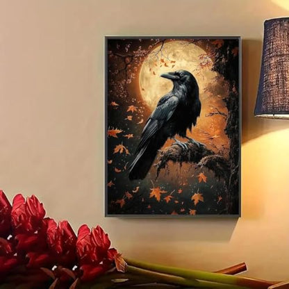 Gothic Raven Diamond Art Kits for Adult diamond painting kits for adults | DIY Diamond Painting Kits 5D Diamond Dots Gem Art Crafts with Tools,Round Full Drill 12x16inch - color: DP04739