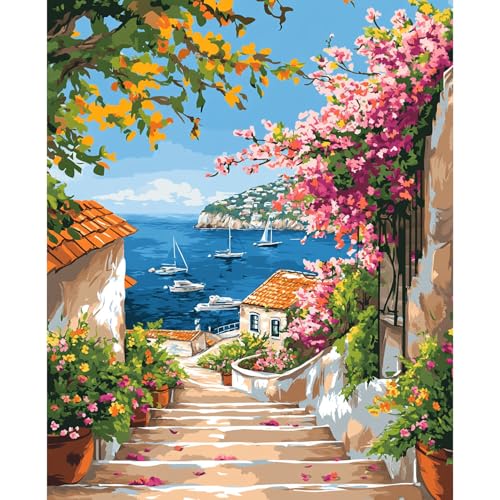 Paint by Numbers Kit for Adults Beginner Oil Painting Kit Adult Paint by Number Kits on Canvas DIY Painting for Beginners Art by Numbers Paint by Color for Adults Gifts Home Wall Decor 16x20 Inch - color: YF007
