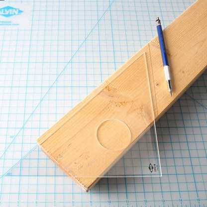 ALVIN - 4 inches Clear Professional Acrylic Triangle Ruler 45/90 Degrees, Multipurpose Tool for Drafting, Design, and Architecture, Great for Machining and Woodworking - size: 6", style: 45/90 Degree