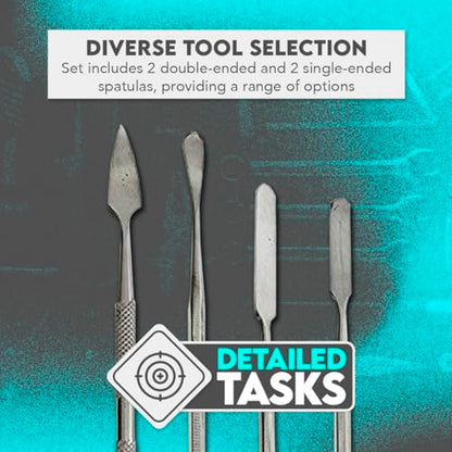SE 4-Piece Stainless Steel Spatula Set - Versatile Tools for Electronics, Jewelry, Clay, and Craft Projects - DD301