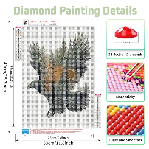 6 Pack Animals Diamond Painting Kits for Adults, Diamond Art Kits for Adults, DIY 5D Diamond Painting Kits for Beginners Home Wall Decor 12x16inch - color: 6 Pack Animals