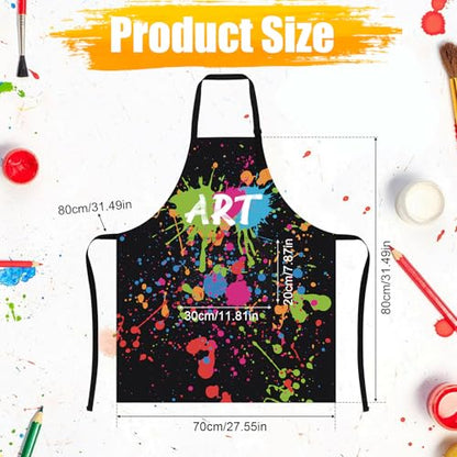 Painting Artist Apron with Pockets, Waterproof Painting Aprons for Adults, Adjustable Art Apron Bib Apron - color: Style 4