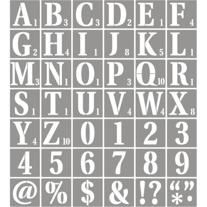2 Inch Letter Stencils for Painting - 42 Pack Scrabble Alphabet Letters Numbers Templates with Signs for Painting, Reusable Scrabble Tiles Stencils for Chalkboard Wood Crafts & Wall Decor - size: 2 Inch