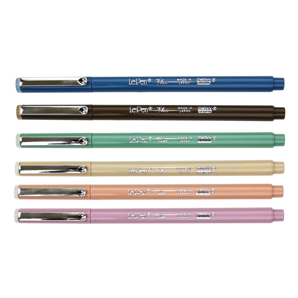 Uchida Le Pen Flex 6 Piece Set, Retro Colors