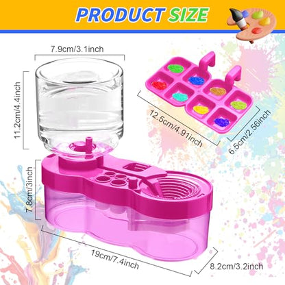 Upgraded Paint Brush Cleaner Tool,Brush Rinser Cup Painting Running Water Circulation Art Supplies for Acrylic,Watercolor and Water Based Creative Gift for Adult Artist Beginner and Painter - color: Purple