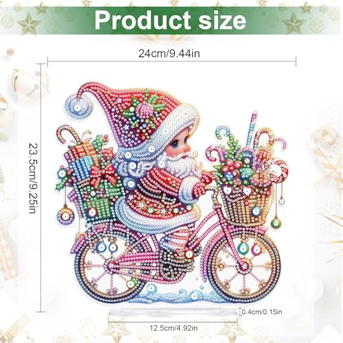 Christmas Diamond Painting Kits Tabletop decoration, DIY Santa Claus, 5D Diamond Art Home Ornament By Number Mosaic Art Crafts For Home Office acrylic Tabletop Decor for Xmas Home Decor, New Year Gift - color: Santa Claus