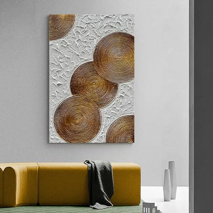 Art 45x30 inch Hand-Painted White and Tan Texture Oil Painting Large Modern Abstract Canvas Art Home Wall Decoration - color: Dn172