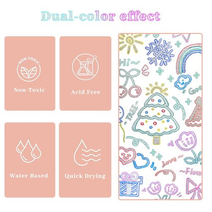 Artecho 12 Colors Self-Outline Metallic Markers | Professional Double Line, Shimmer Pens, Calligraphy, Illustration & Artist-Grade DIY Crafts
