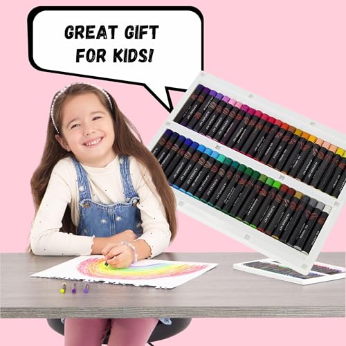 Oil Pastels for Kids - 48 Color Pastels for Kids - Perfect Classroom Art Supplies - Easy to Blend with Vibrant Colors - style: Kids
