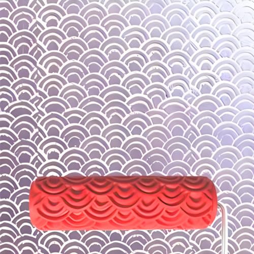7" Texturing Roller, Patterned Textured Paint Roller, Drywall Texture Tool | Embossed Rubber Paint Roller Supplies, Art Texture Roller, Knockdown Texture Tool for DIY Household Wall Painting (BK320R) - style: BK320R