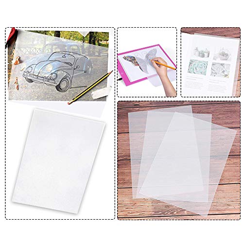 60 Sheets Carbon Transfer Paper,Tracing Paper Carbon Graphite Copy Paper with 5 Pieces Embossing Styluses Stylus Dotting Tools for Wood,Paper,Canvas and Other Art Surfaces 8.3 x 11.7 inches(6 Colors) - color: Black, Blue, Red, Yellow, Green, Translucent (