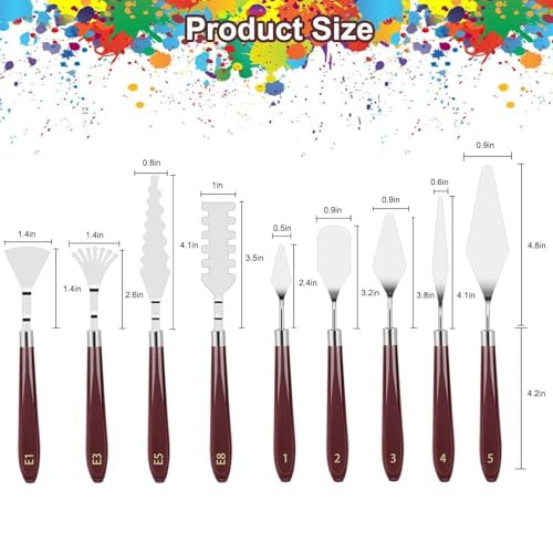 EEEKit Palette Knife Set: 15PCS - Painting Tools for Oil Canvas/Watercolor/Acrylic