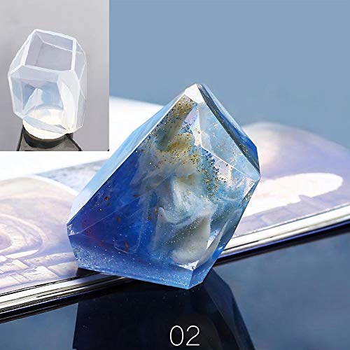 3 Pcs Large Gem Resin Molds,Jewelry Mold for Resin Casting,Multi-Faceted Stone Silicone Molds for Epoxy DIY Aromatherapy,Candle Making