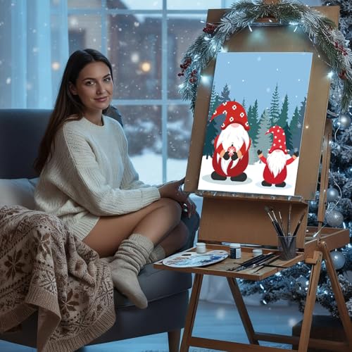 Sherr 12 Pcs Pre Drawn Canvas for Adults,Winter Xmas,8 x 10 Inch - size: 8 x 10 Inch, style: Winter Xmas
