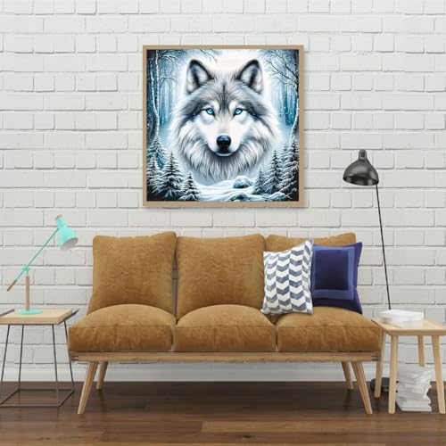 KTHOFCY 5D DIY Diamond Painting Kits for Adults, Animal Wolf Full Drill Embroidery Cross Stitch Crystal Rhinestone Paintings Pictures Arts Wall Decor Painting Dots Kits 11.8X11.8 inch