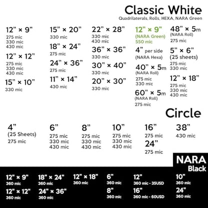 Nara Alcohol Ink Paper | 10 Sheets of 14" x 22" | 330 Microns/250 GSM | Medium+ | Stain-Free - color: White_Rectangle_Paper Sheets_03