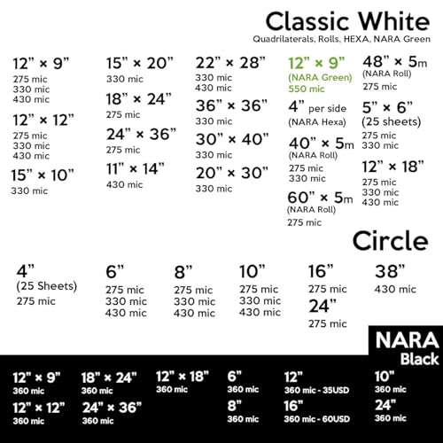 Nara Alcohol Ink Paper | 10 Sheets of 14" x 22" | 330 Microns/250 GSM | Medium+ | Stain-Free - color: White_Rectangle_Paper Sheets_03