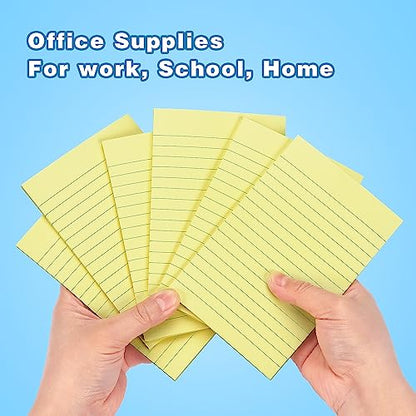 Early Buy Sticky Notes with Lines 4x6 in, Yellow Self-Stick, 45 Sheets/Pad | Bright Color Self-Stick Notes For Daily Reminders, Home, Office, And Study Use. 6 Pads, Each With 45 Sheets. - color: Yellow
