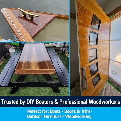 TotalBoat Lust Marine Spar Varnish for Boats & Wood - Matte Pint | Oil-Based Polyurethane Finish; High Build; UV Inhibitors; Wooden Boats, Yacht Brightwork, Furniture & Interior/Exterior Wood - color: Matte, size: Pint